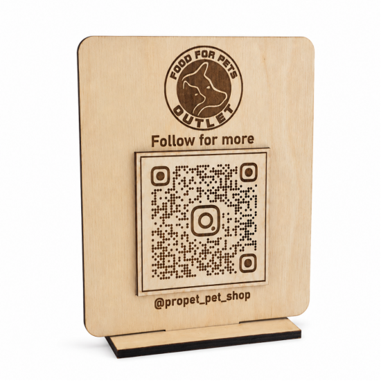 Επιτραπέζιο Stand με QR Code | Μονής Όψης | 18 x 15cm